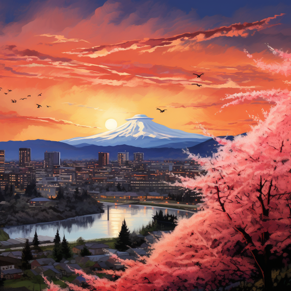 The sky is pink.