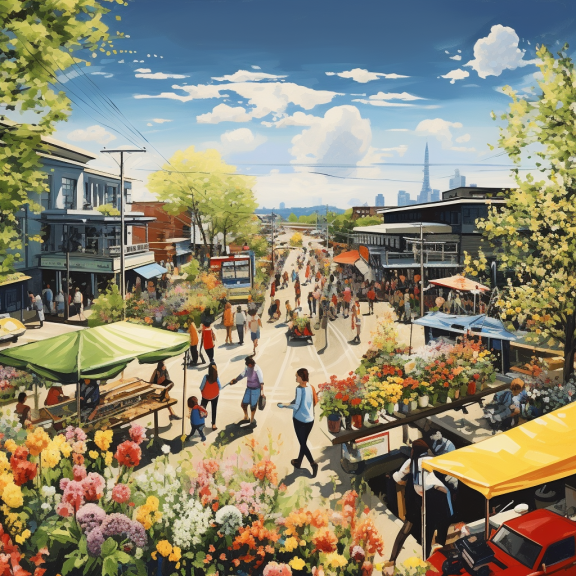 An artist's rendering of the Royal City Farmers Market.