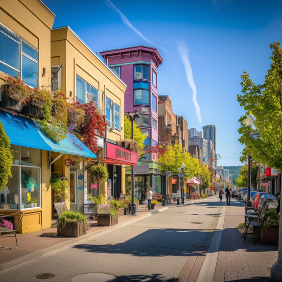 A Uptown street in Vancouver, British Columbia.