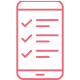 A smartphone with a checklist icon and an offer on it.